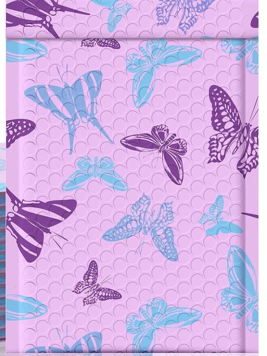 None Other - 10 Purple Butterfly Bubble Mailers 10”x6”
